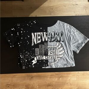 CHEMISTRY cropped splatter tee